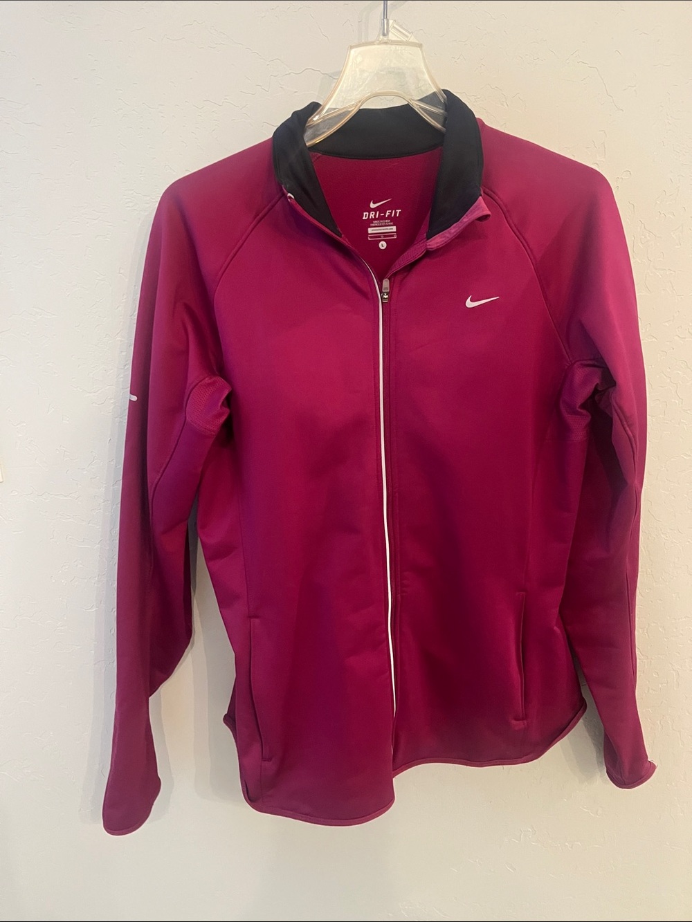 Nike Dri-FIT Burgundy Full-Zip Women's Jacket